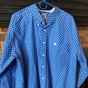 Cinch Blue and White Checkered Men's Shirt